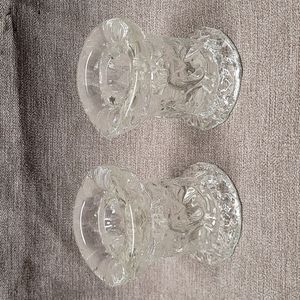 P32: 2 sets lead crystal  candle holder